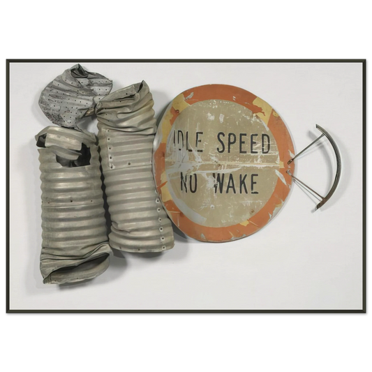 Robert Rauschenberg  NO WAKE GLUT 1986 Framed Art Print  - Aluminum Frame - 21x29.7 cm / 8x12"
