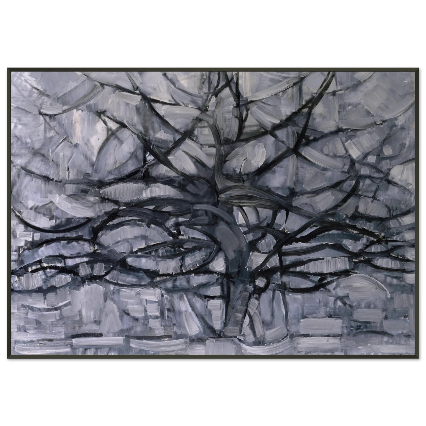 Piet Mondrian  The Gray Tree Framed Art Print  - Aluminum Frame - 21x29.7 cm / 8x12"