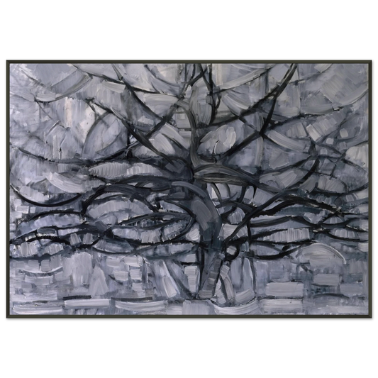 Piet Mondrian  The Gray Tree Framed Art Print  - Aluminum Frame - 21x29.7 cm / 8x12"