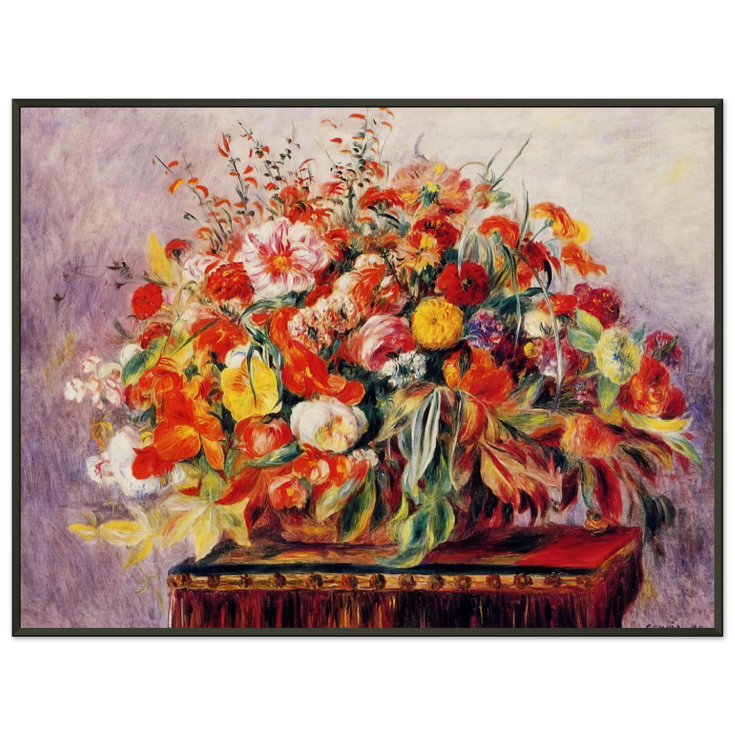 PierreAuguste Renoir  Basket of Flowers Framed Art Print  - Aluminum Frame - 70x100 cm / 28x40 inches