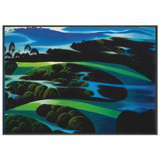 Eyvind Earle  Summers Twilight Framed Art Print  - Aluminum Frame - 21x29.7 cm / 8x12"