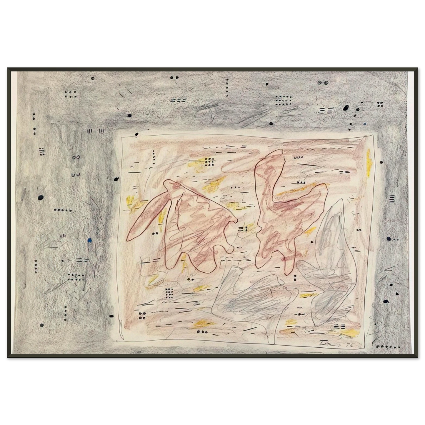 Gene Davis  Eskimo Map  1976 Framed Art Print  - Aluminum Frame - 21x29.7 cm / 8x12"
