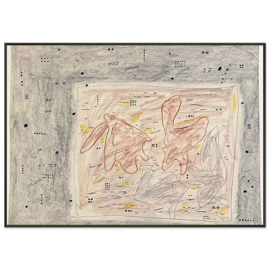 Gene Davis  Eskimo Map  1976 Framed Art Print  - Aluminum Frame - 21x29.7 cm / 8x12"
