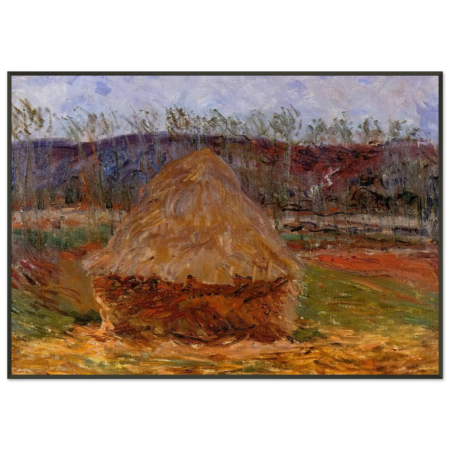 claude monet  Grainstack at Giverny Framed Art Print  - Aluminum Frame - 21x29.7 cm / 8x12"