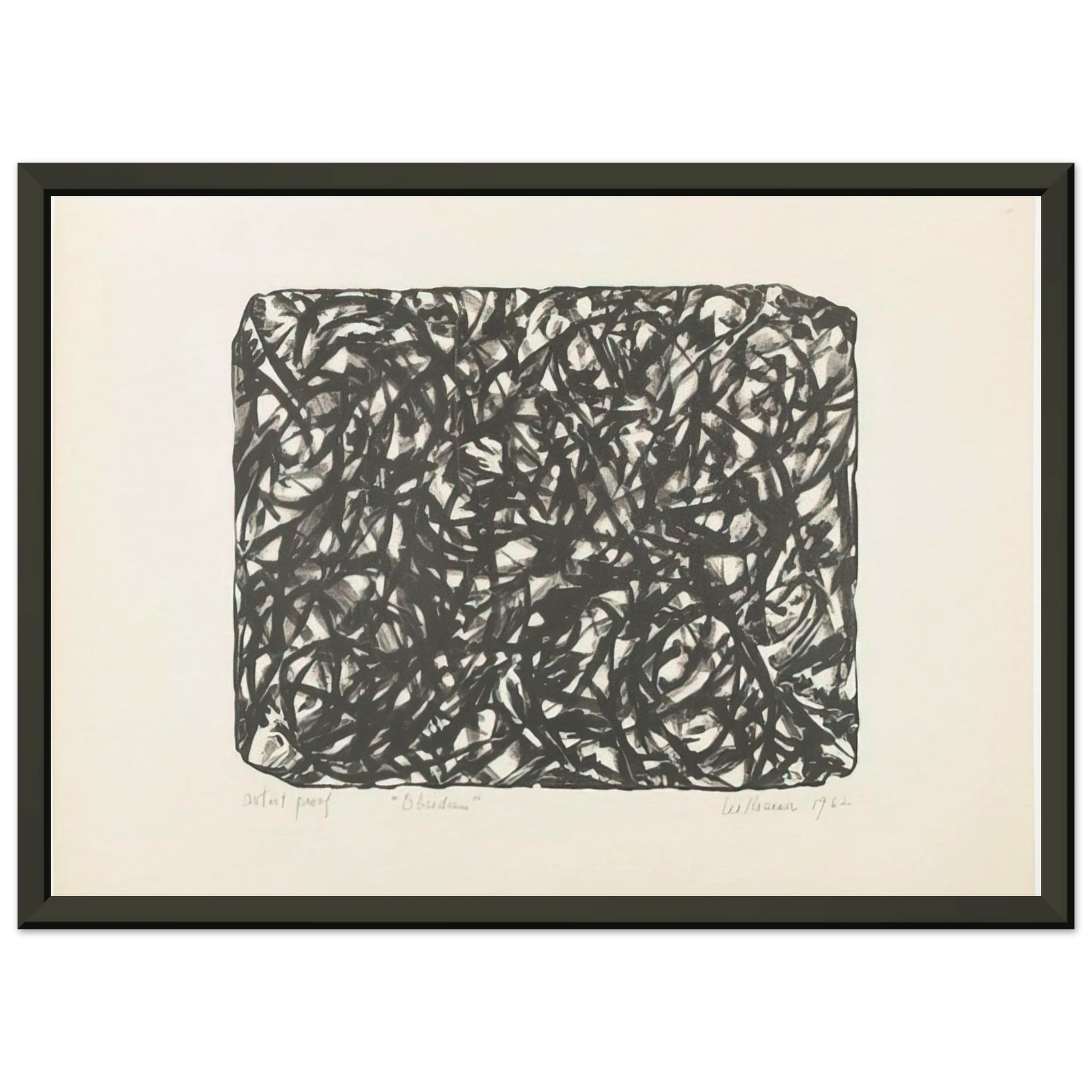 Lee Krasner  Obsidian Framed Art Print  - Aluminum Frame - 70x100 cm / 28x40 inches