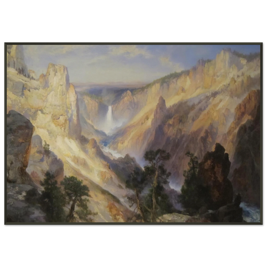 Thomas Moran  Grand Canyon of the Yellowstone Wyoming Framed Art Print  - Aluminum Frame - 21x29.7 cm / 8x12"