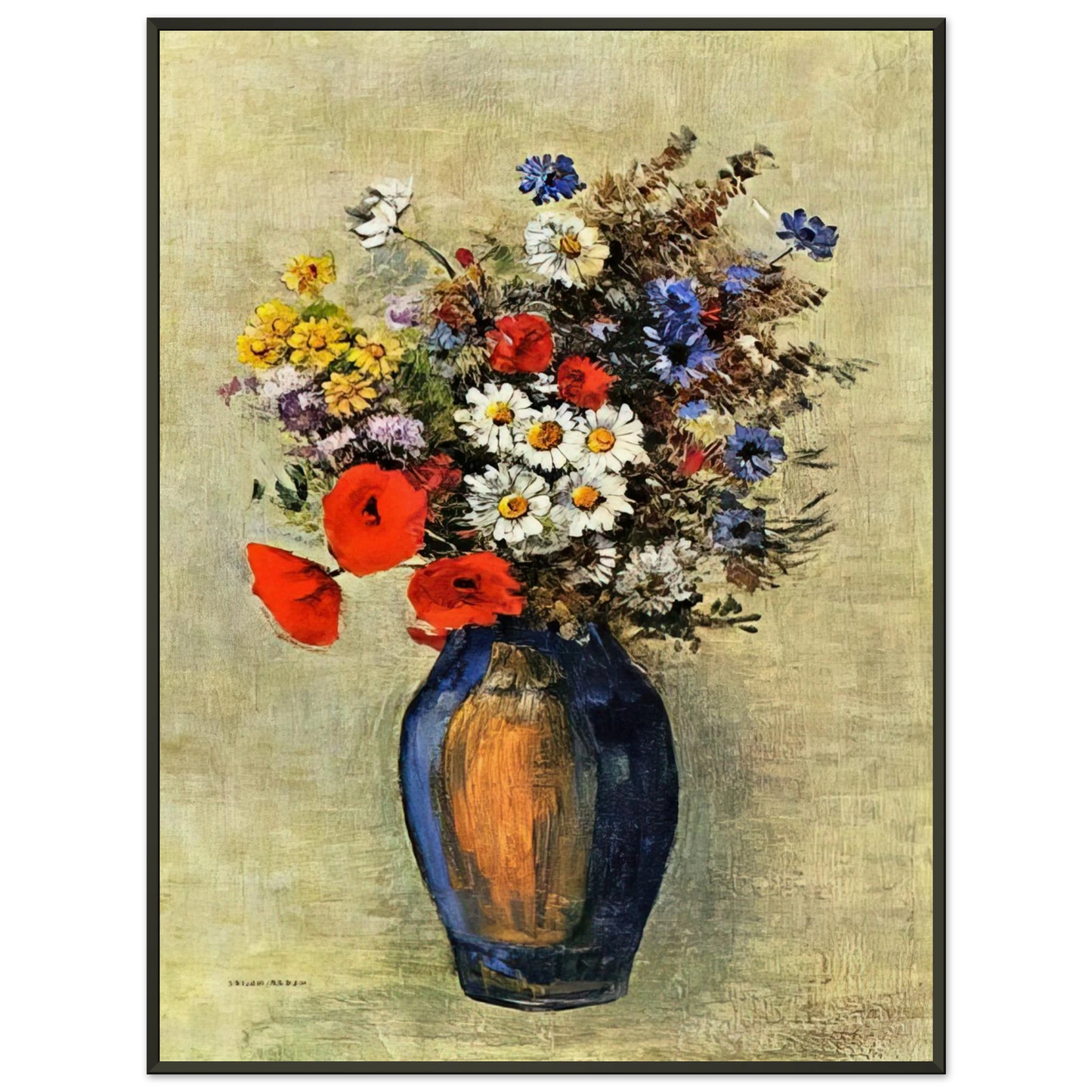 Odilon Redon  VASE OF FLOWERS 2 Framed Art Print  - Aluminum Frame - 60x80 cm / 24x32 inches