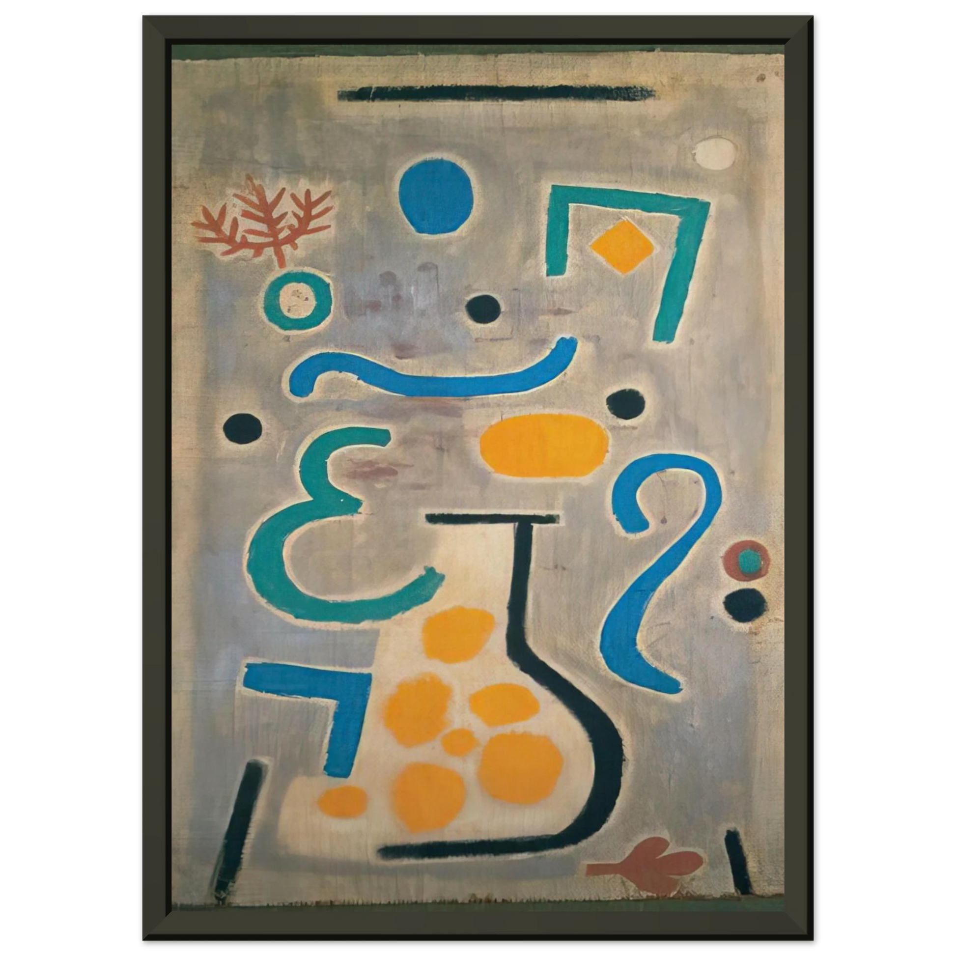 Paul Klee  THE VASE 1938 Framed Art Print  - Aluminum Frame - 60x80 cm / 24x32 inches