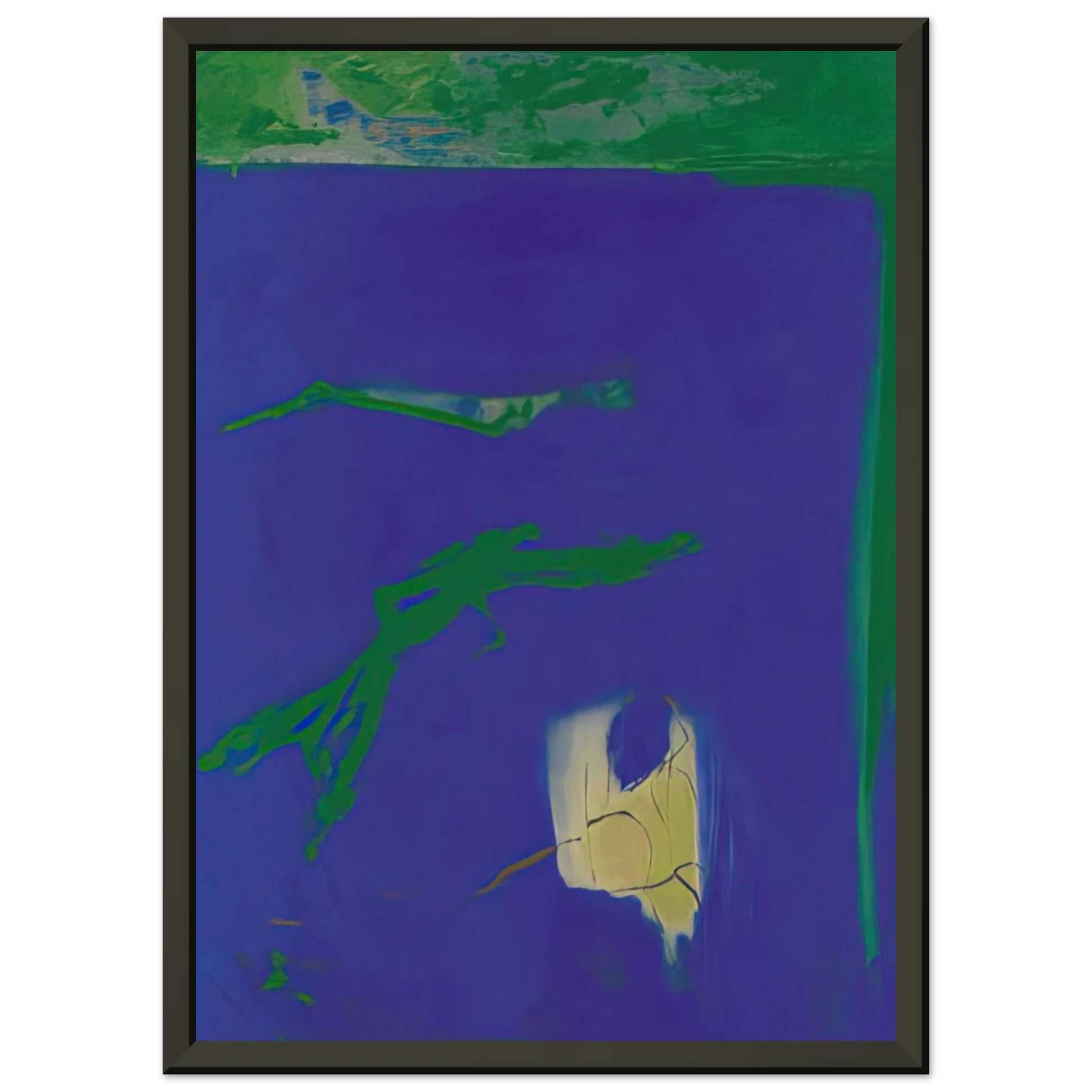 Esteban Vicente  AZUL 1994 Framed Art Print  - Aluminum Frame - 70x100 cm / 28x40 inches