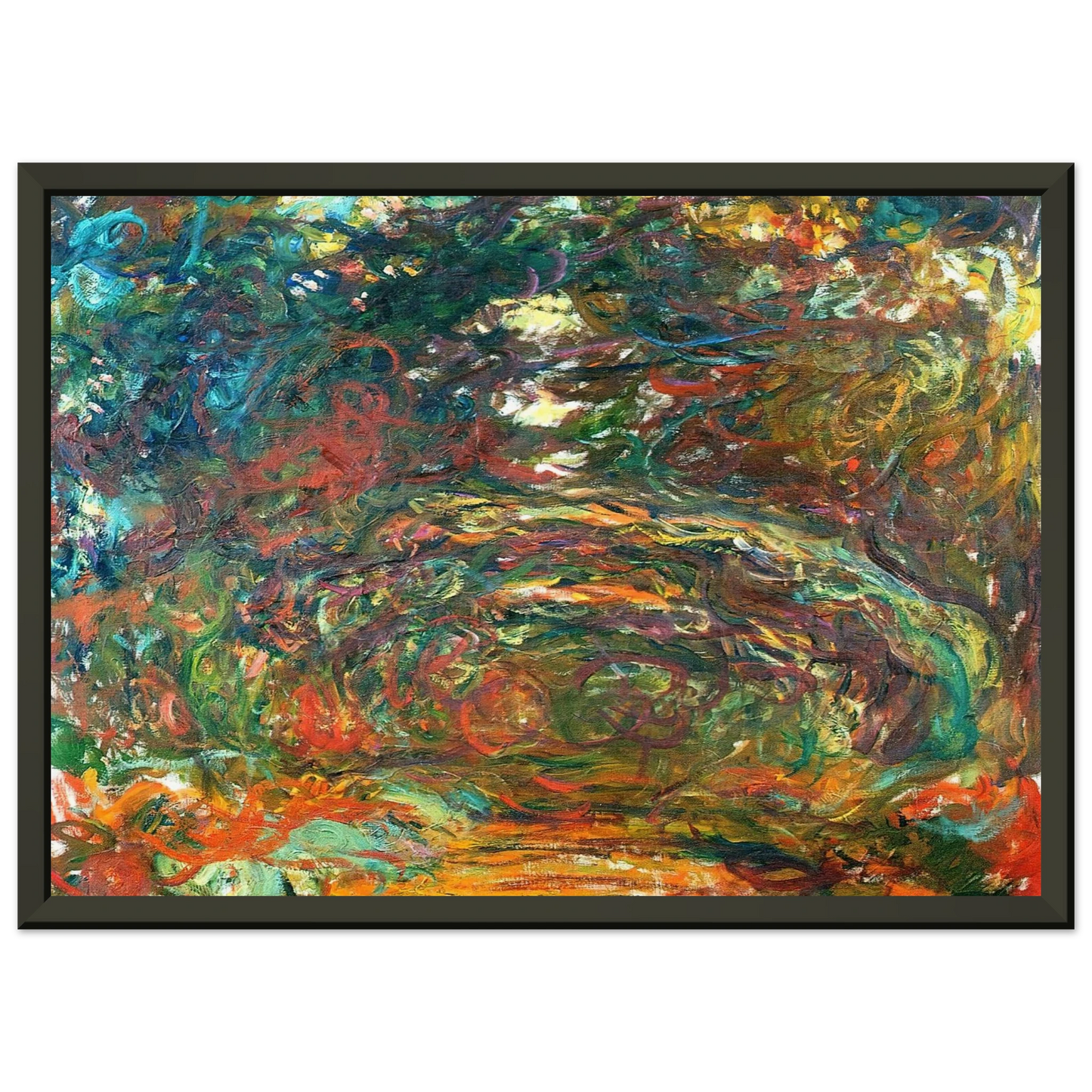 claude monet  Path under the Rose Arches Giverny Framed Art Print  - Aluminum Frame - 40x50 cm / 16x20 inches