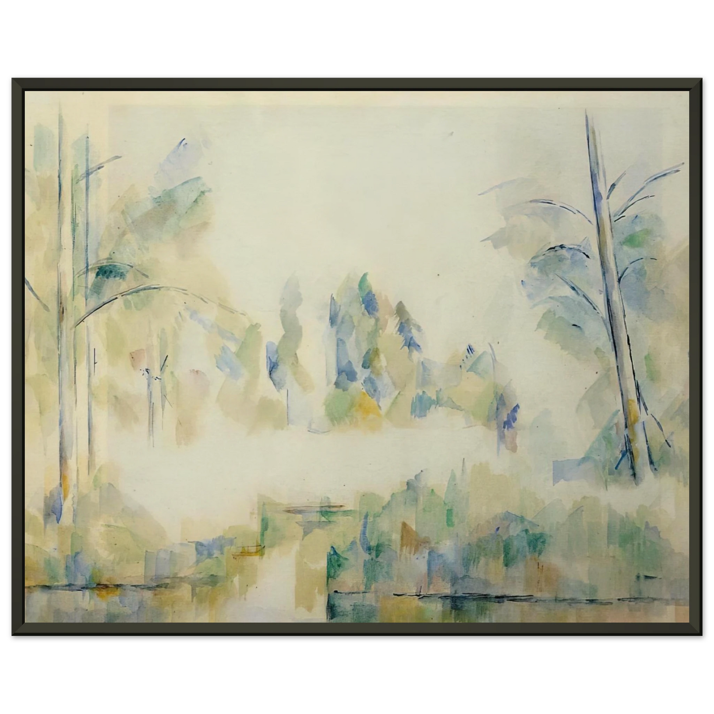 Paul Cezanne  Trees by the Water Framed Art Print  - Aluminum Frame - 40x50 cm / 16x20 inches