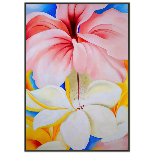 Georgia OKeeffe  Hibiscus with Plumeria Framed Art Print  - Aluminum Frame - 21x29.7 cm / 8x12"