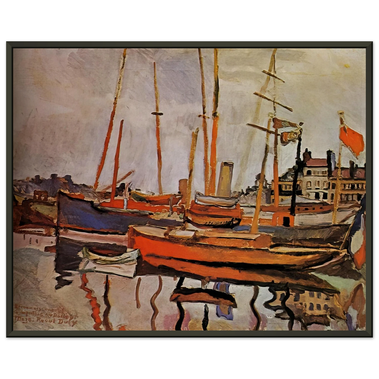 Raoul Dufy  THE PORT OF LE HAVRE 1906 Framed Art Print  - Aluminum Frame - 70x100 cm / 28x40 inches