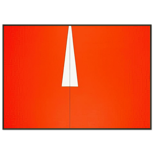 Carmen Herrera  Red with White Triangle  1961 Framed Art Print  - Aluminum Frame - 21x29.7 cm / 8x12"