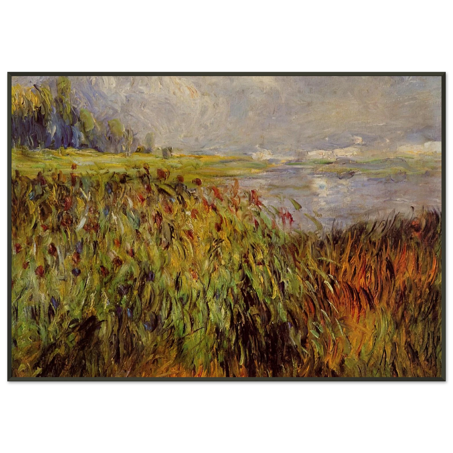 PierreAuguste Renoir  Bulrushes on the Banks of the Seine Framed Art Print  - Aluminum Frame - 21x29.7 cm / 8x12"