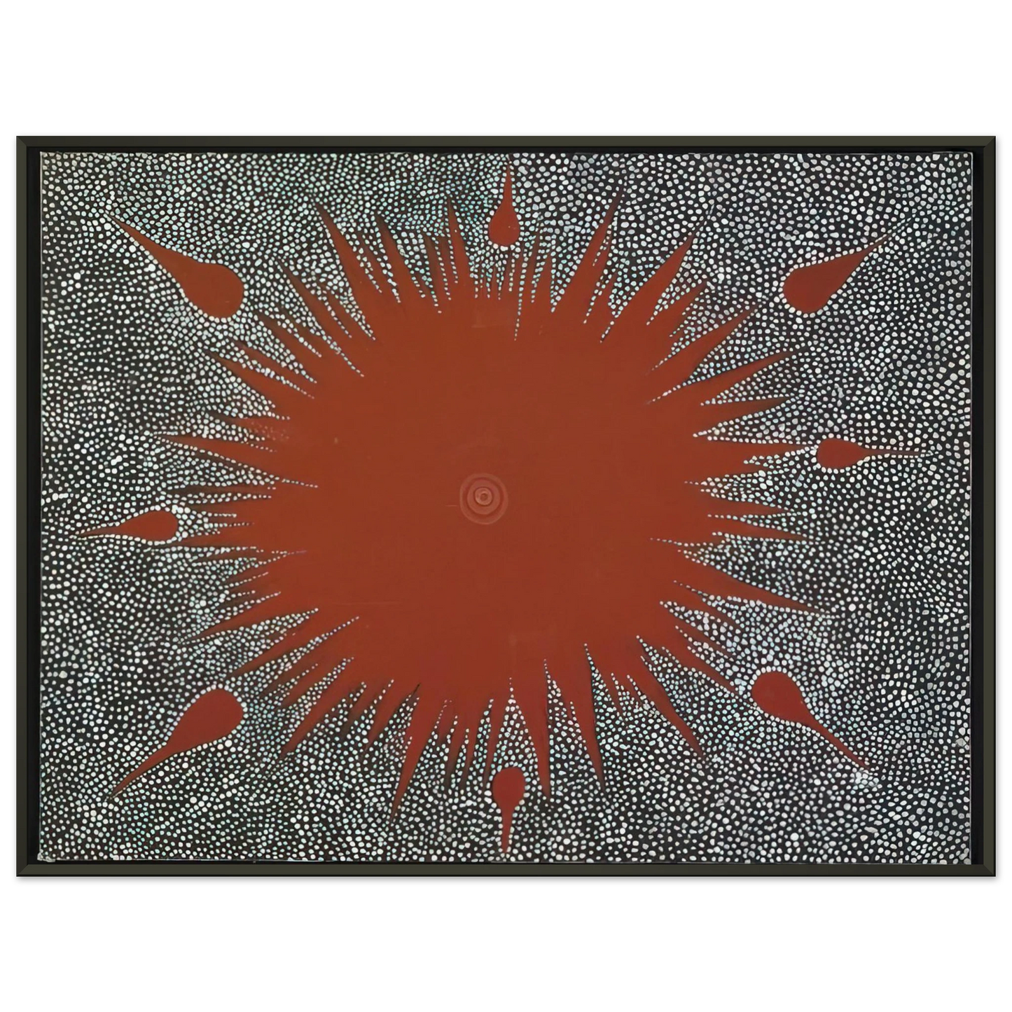Clifford Possum Tjapaltjarri  Dreaming Story at Warlugulong  1976 Framed Art Print  - Aluminum Frame - 40x50 cm / 16x20 inches