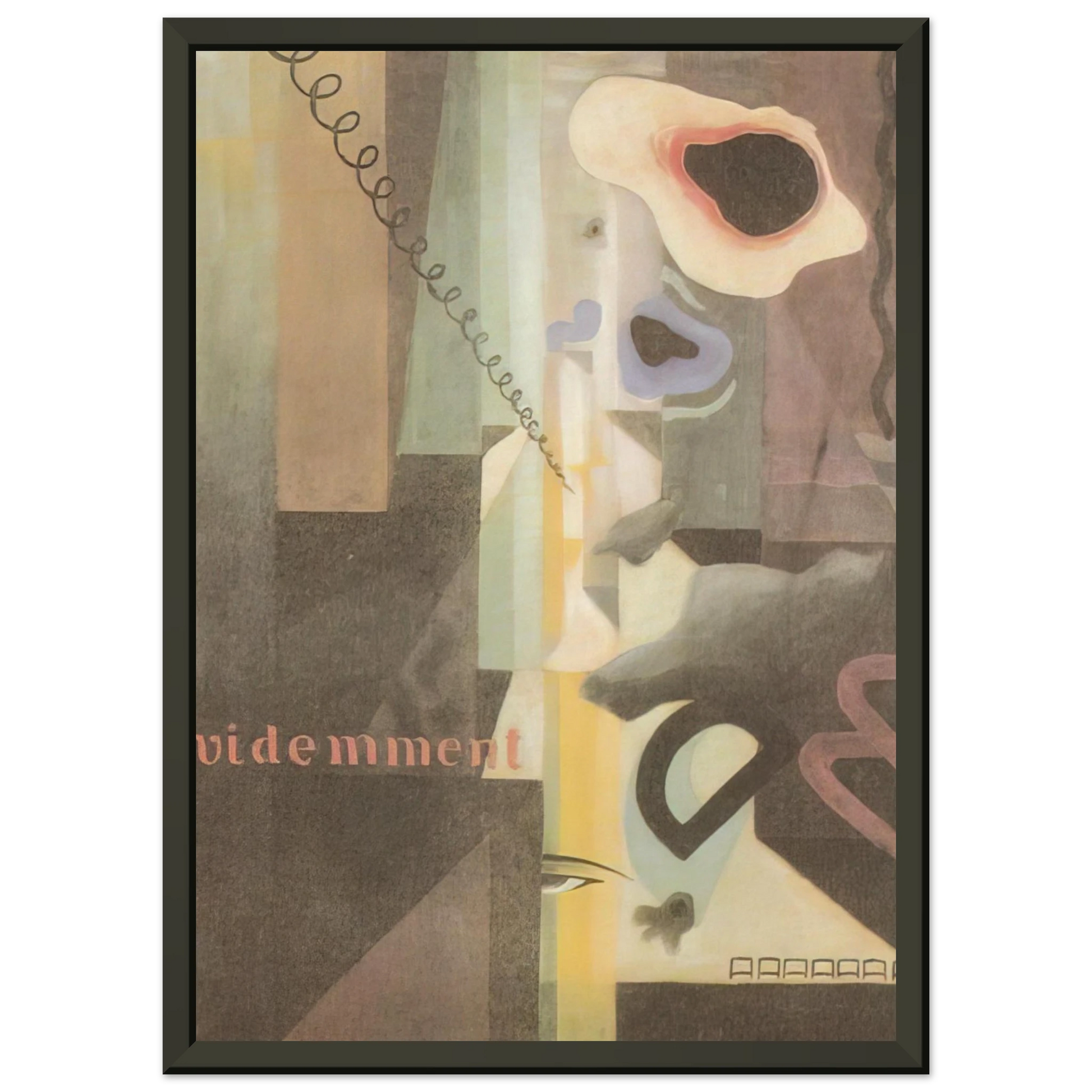 Julius Evola  Composizione Paesaggio Dada n 3 o n 2  1921 Framed Art Print  - Aluminum Frame - 70x100 cm / 28x40 inches