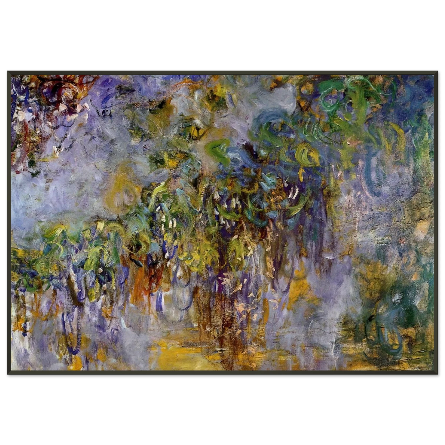 claude monet  Wisteria right half Framed Art Print  - Aluminum Frame - 21x29.7 cm / 8x12"