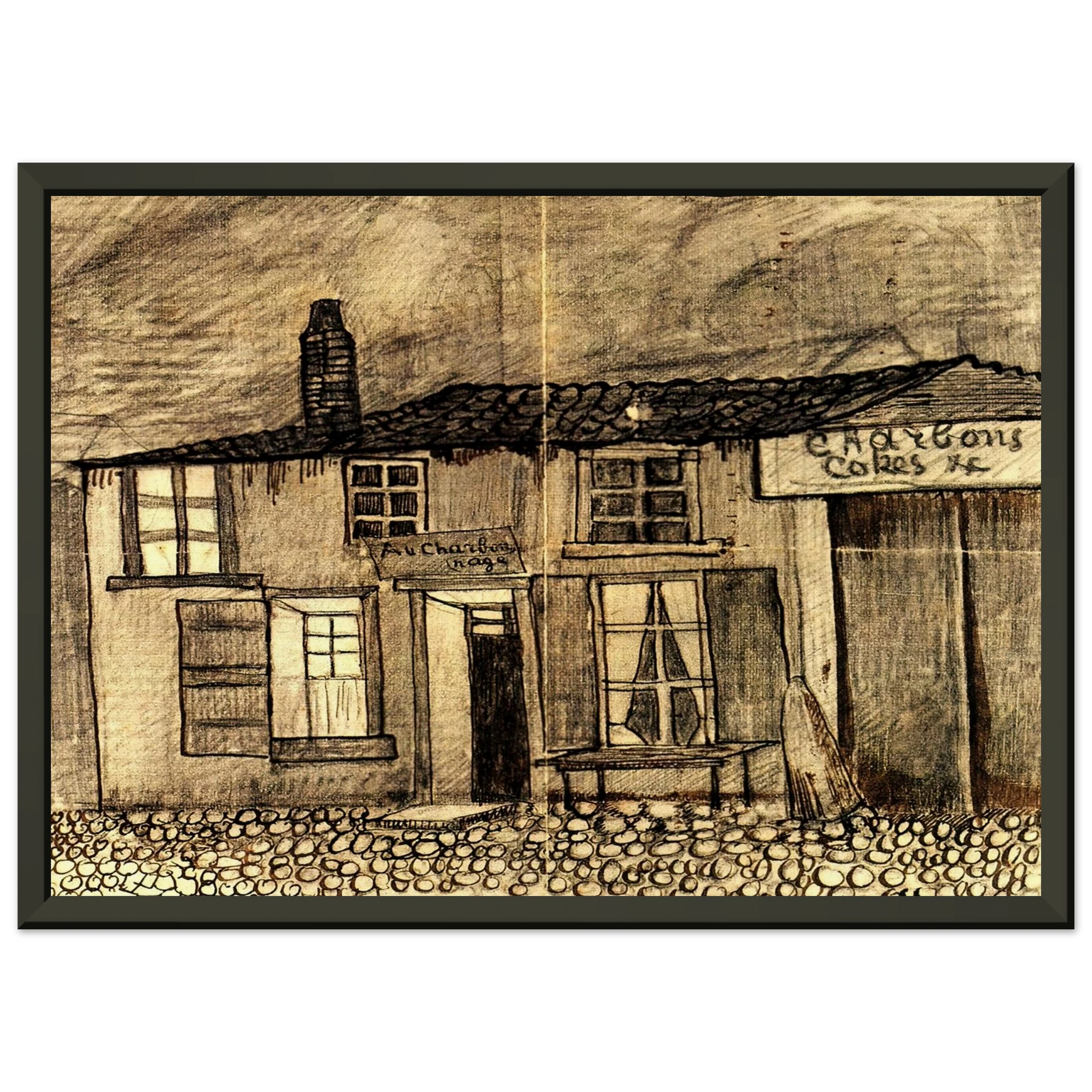 Vincent van Gogh  Au Charbonnage Cafe Framed Art Print  - Aluminum Frame - 60x80 cm / 24x32 inches