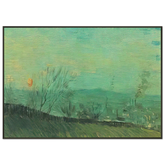 Vincent van Gogh  Factories Seen from a Hillside in Moonlight Framed Art Print  - Aluminum Frame - 21x29.7 cm / 8x12"