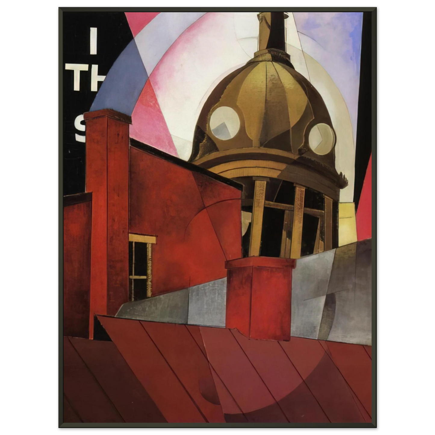 Charles Demuth  Welcome to Our City  1921 Framed Art Print  - Aluminum Frame - 70x100 cm / 28x40 inches