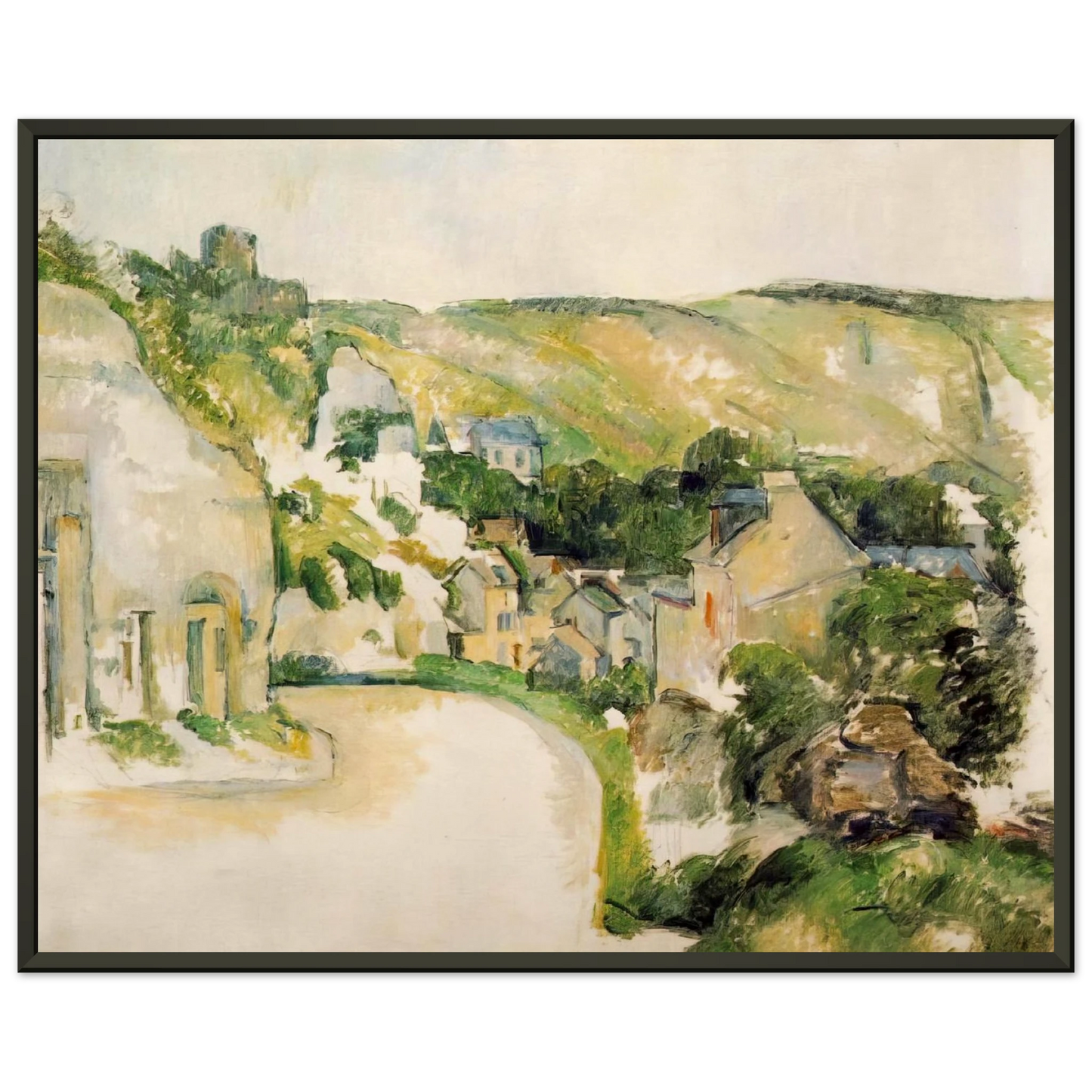 Paul Cezanne  A Turn in the Road at La RocheGuyon Framed Art Print  - Aluminum Frame - 40x50 cm / 16x20 inches