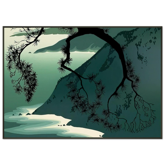 Eyvind Earle  Quiet Evening Framed Art Print  - Aluminum Frame - 21x29.7 cm / 8x12"