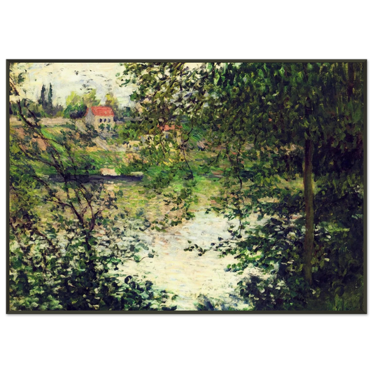claude monet  Ile de La Grande Jatte Through the Trees Framed Art Print  - Aluminum Frame - 21x29.7 cm / 8x12"