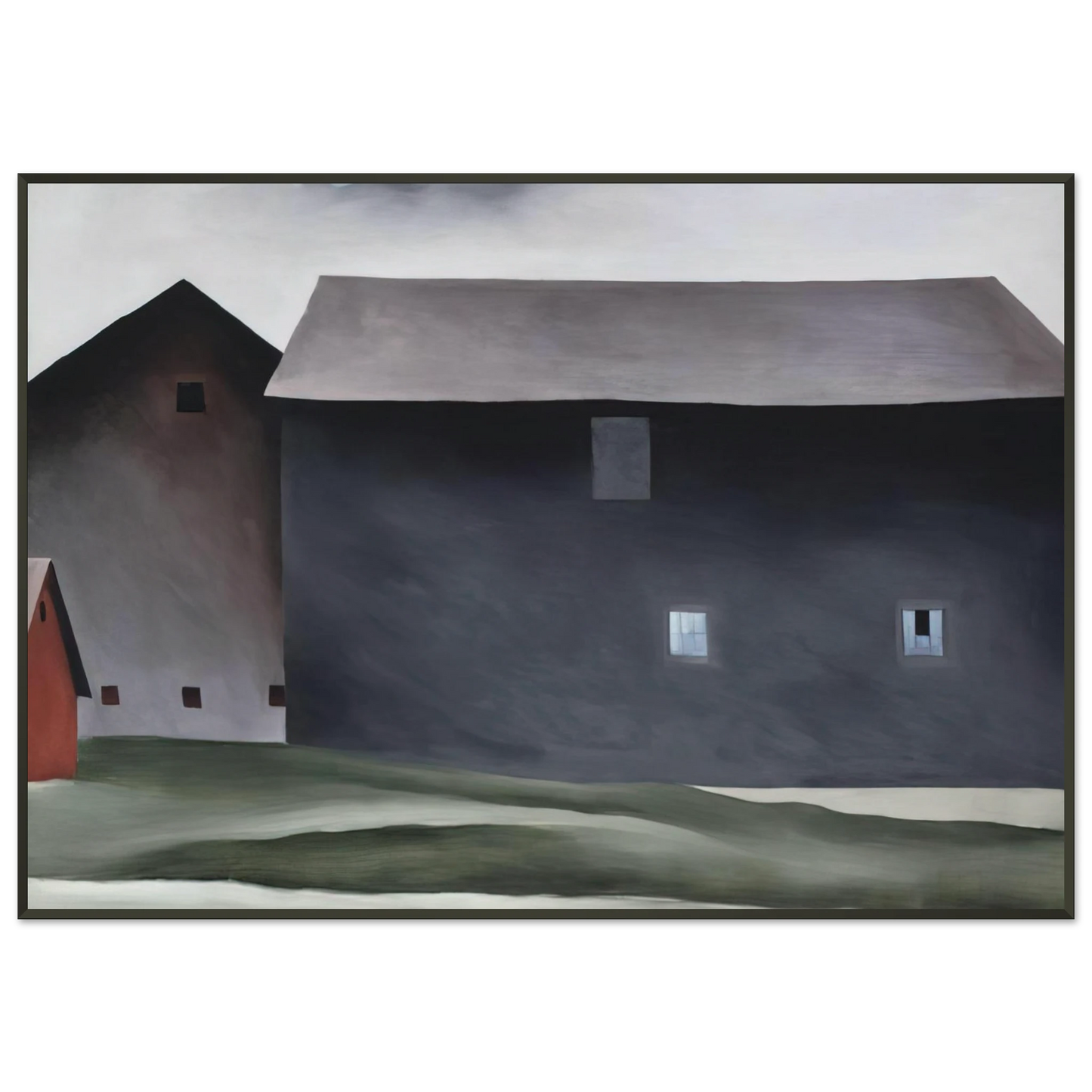 Georgia OKeeffe  Lake George Barns Framed Art Print  - Aluminum Frame - 21x29.7 cm / 8x12"