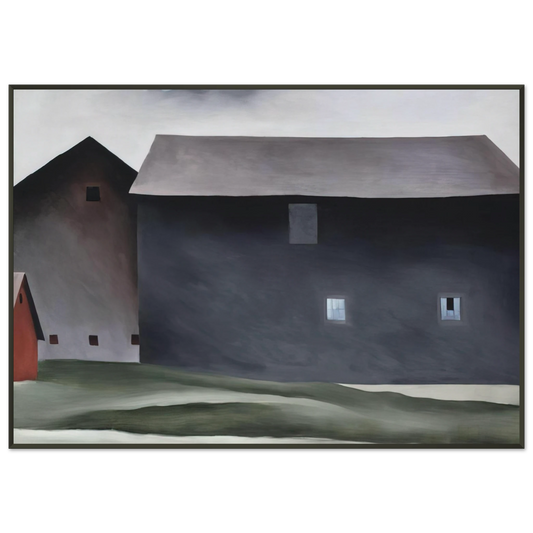 Georgia OKeeffe  Lake George Barns Framed Art Print  - Aluminum Frame - 21x29.7 cm / 8x12"