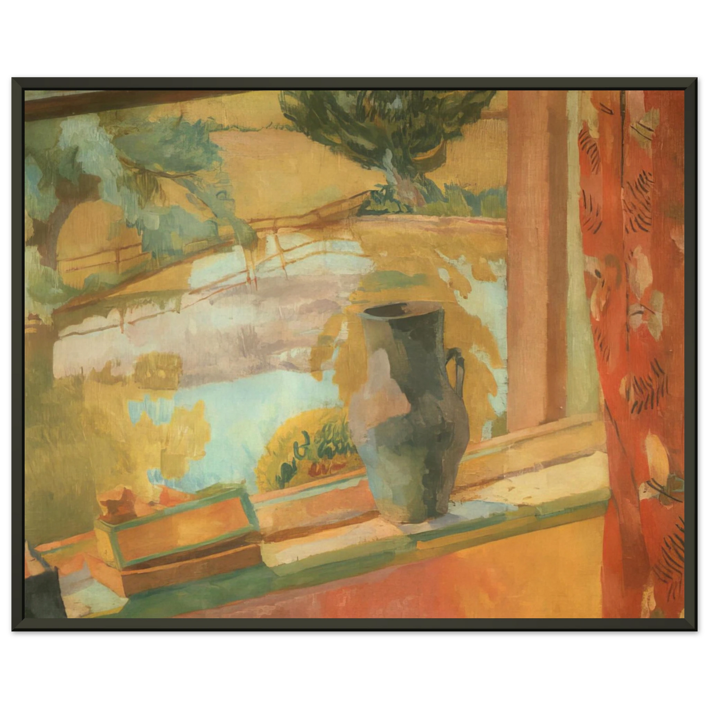 Vanessa Bell  VIEW OF THE POND AT CHARLESTON 1919 Framed Art Print  - Aluminum Frame - 70x100 cm / 28x40 inches