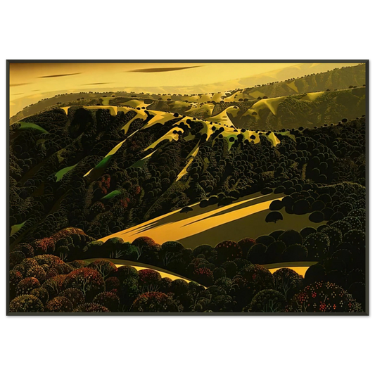 Eyvind Earle  Santa Cruz Mountains Framed Art Print  - Aluminum Frame - 21x29.7 cm / 8x12"