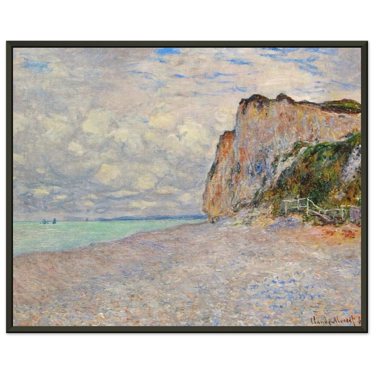 claude monet  Cliffs near Dieppe Framed Art Print  - Aluminum Frame - 40x50 cm / 16x20 inches