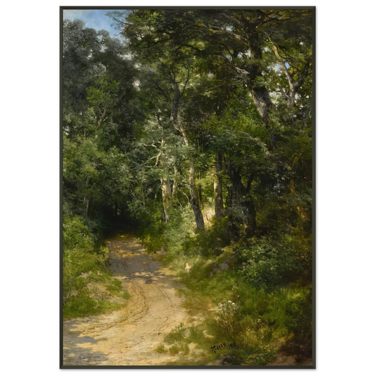 Thomas Moran  Cockington Lane near Torquay England Framed Art Print  - Aluminum Frame - 21x29.7 cm / 8x12"