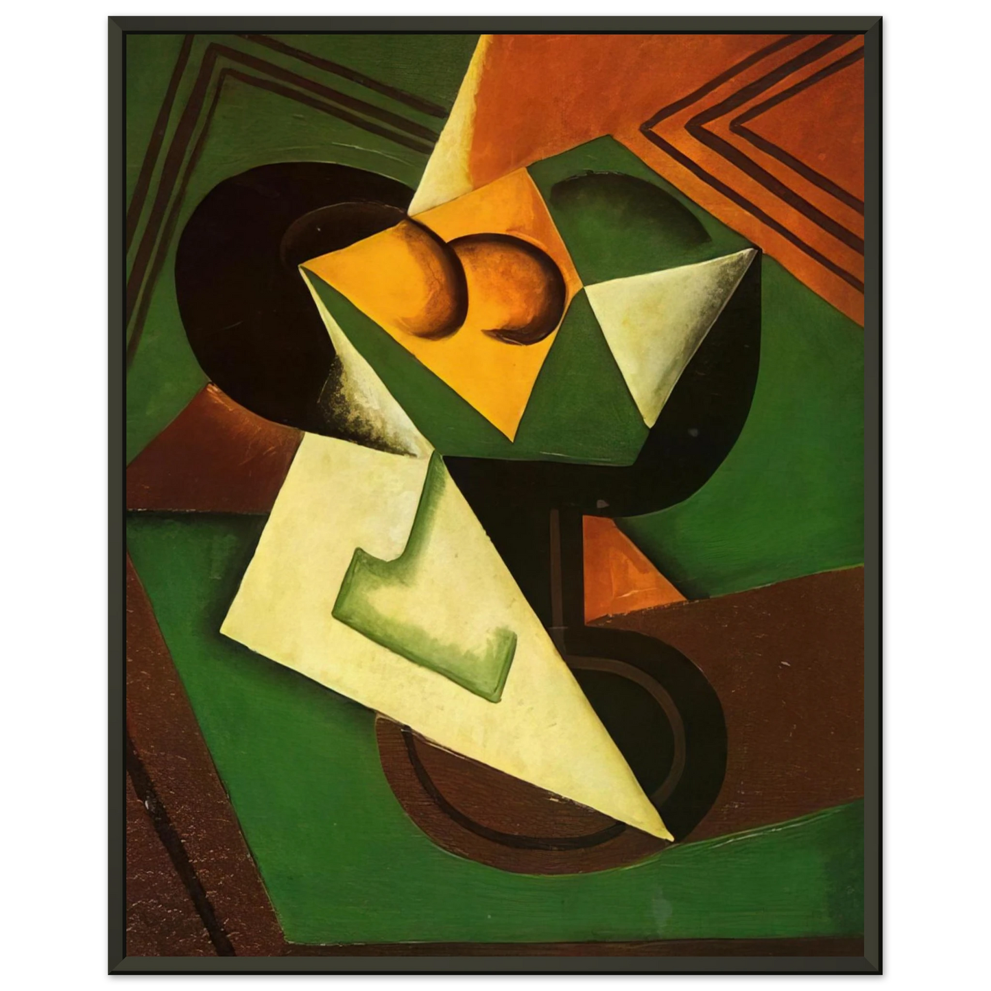 Juan Gris  FRUIT BOWL AND FRUIT Framed Art Print  - Aluminum Frame - 40x50 cm / 16x20 inches