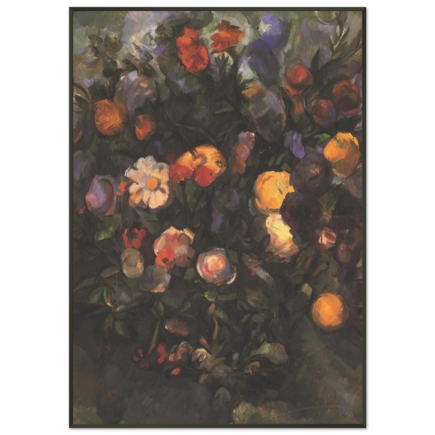 Paul Cezanne  Vase of Flowers Framed Art Print  - Aluminum Frame - 21x29.7 cm / 8x12"