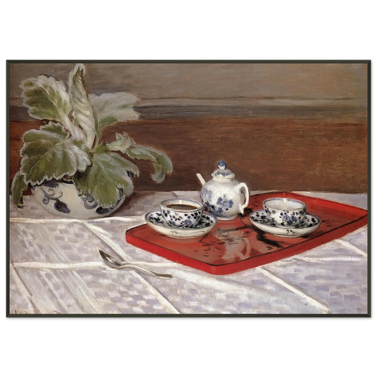 claude monet  The Tea Set Framed Art Print  - Aluminum Frame - 21x29.7 cm / 8x12"