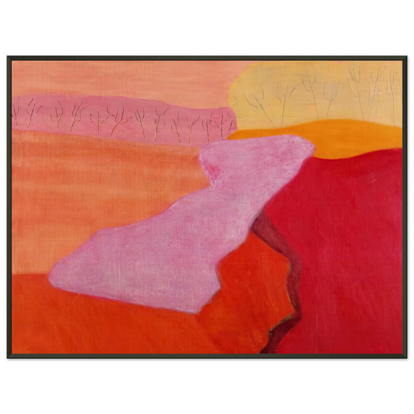 Milton Avery  Shapes of Spring  1952 Framed Art Print  - Aluminum Frame - 70x100 cm / 28x40 inches