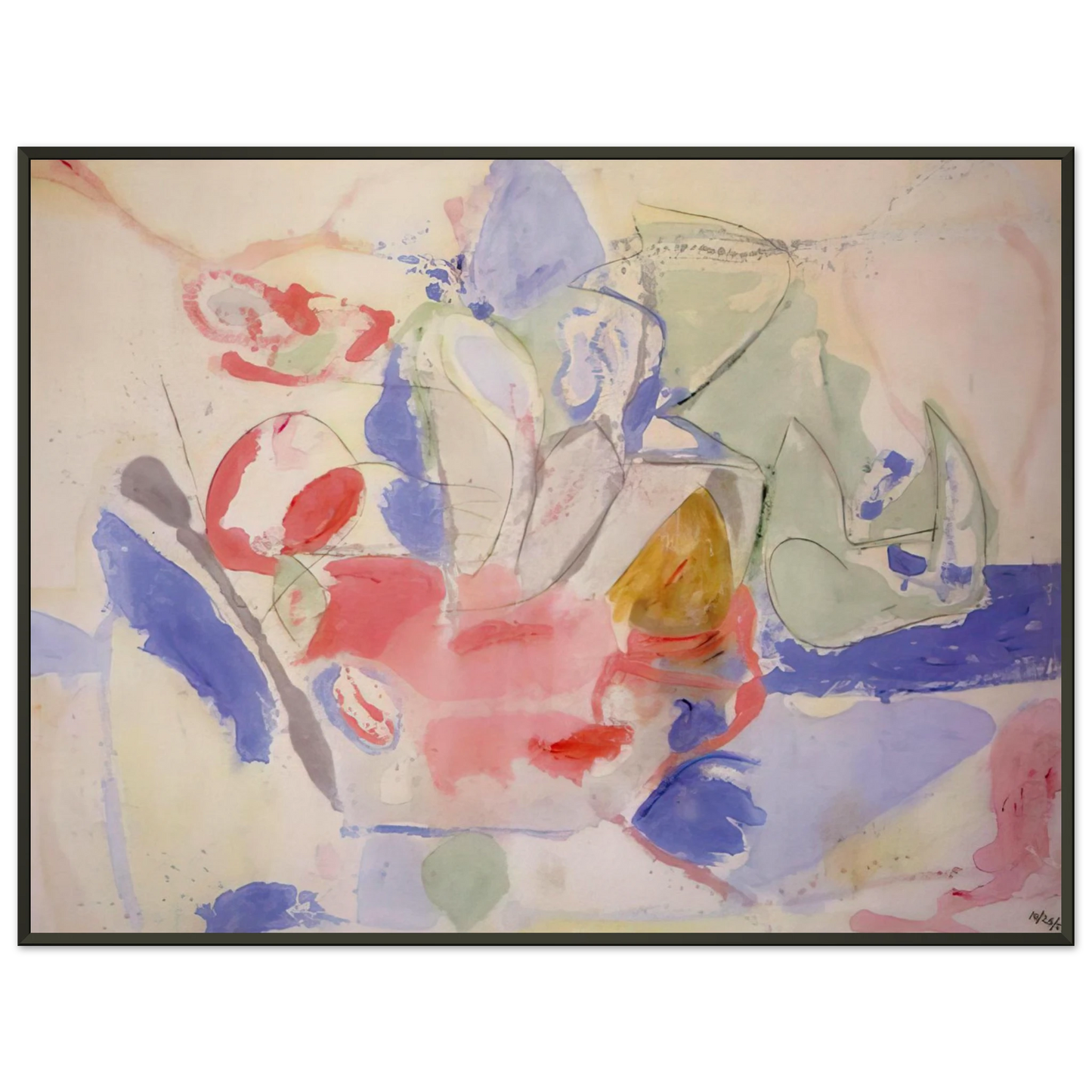 Helen Frankenthaler  Mountains and Sea  1952 Framed Art Print  - Aluminum Frame - 40x50 cm / 16x20 inches