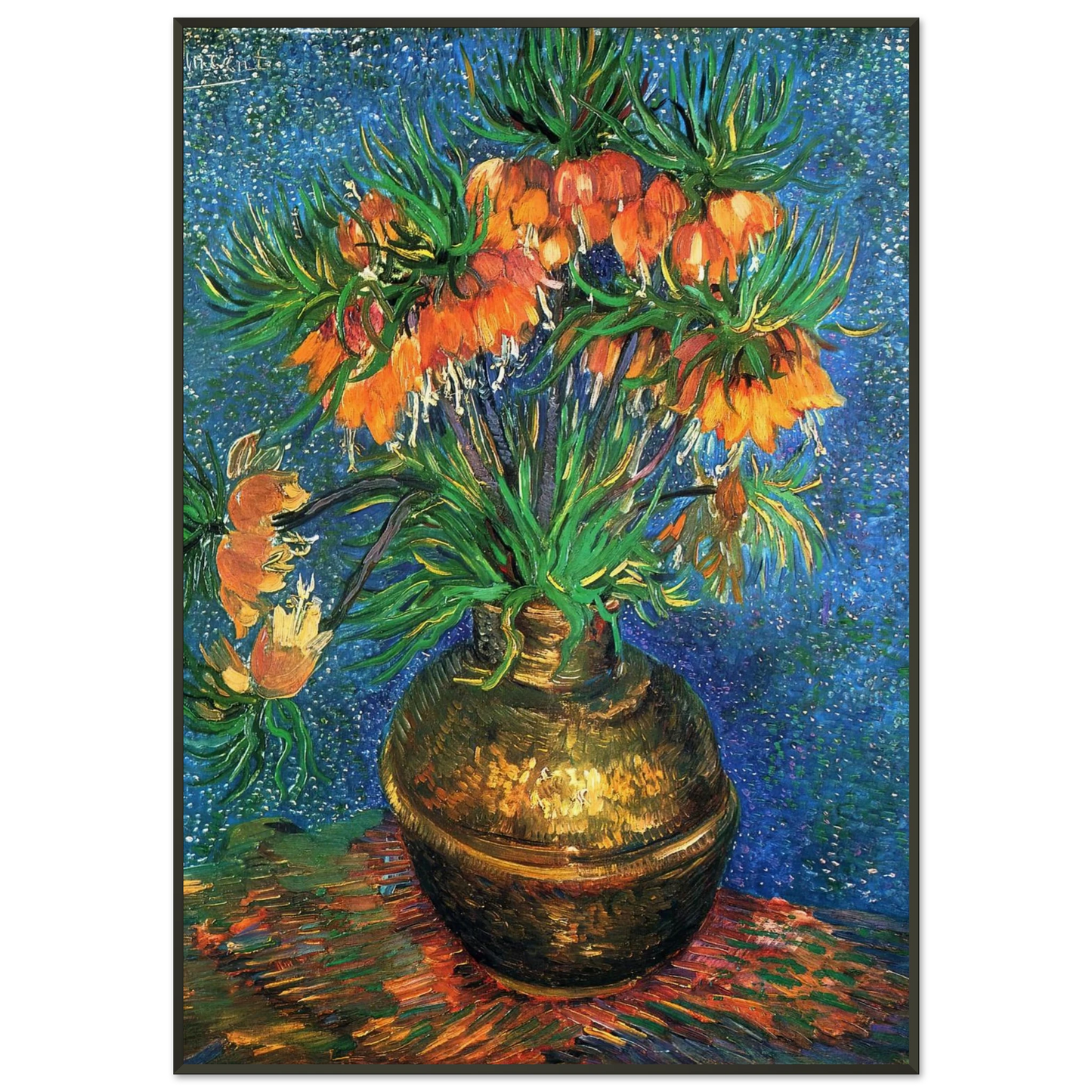 Vincent van Gogh  Fritillaries in a Copper Vase Framed Art Print  - Aluminum Frame - 21x29.7 cm / 8x12"