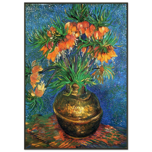 Vincent van Gogh  Fritillaries in a Copper Vase Framed Art Print  - Aluminum Frame - 21x29.7 cm / 8x12"