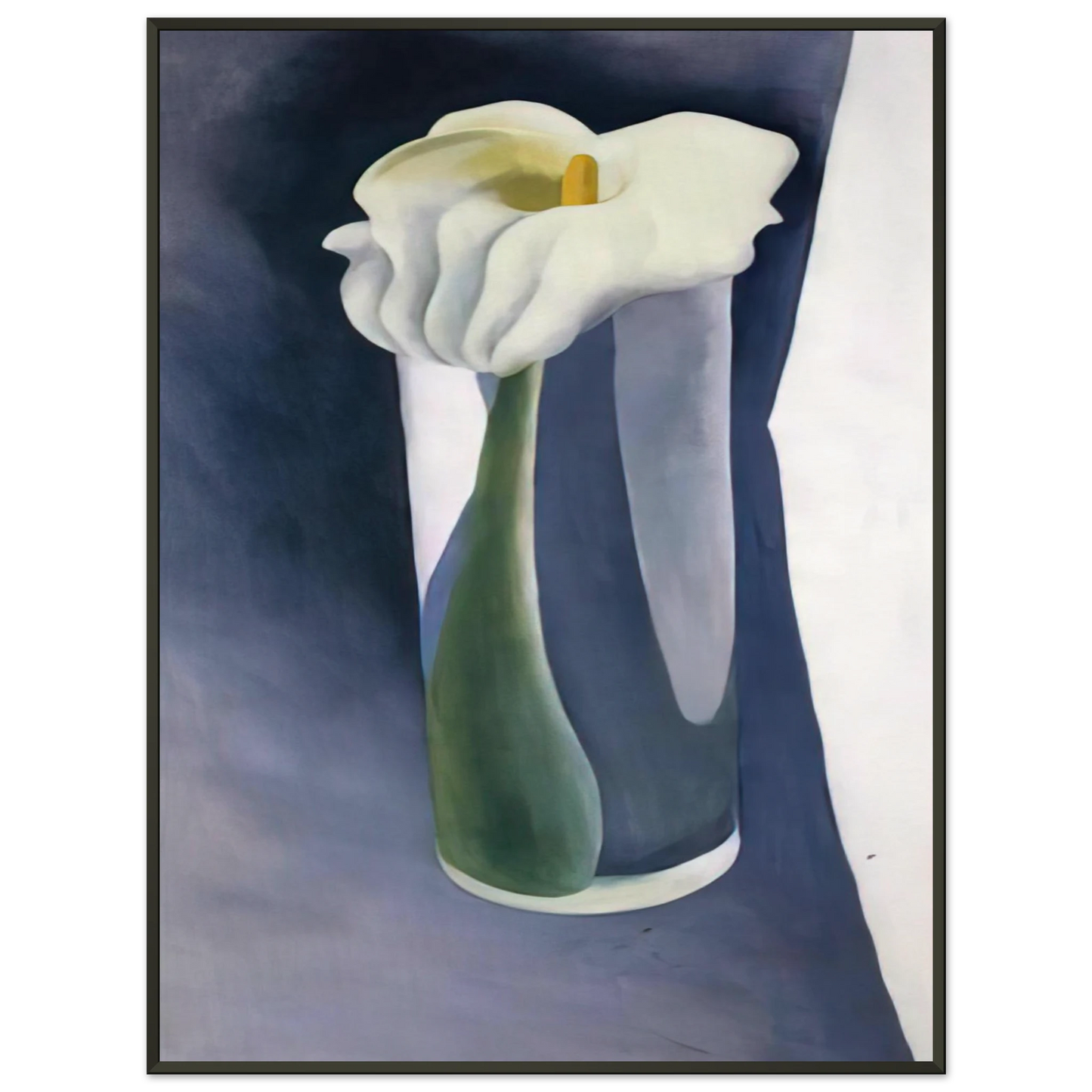 Georgia OKeeffe  Calla Lily in Tall Glass Framed Art Print  - Aluminum Frame - 70x100 cm / 28x40 inches