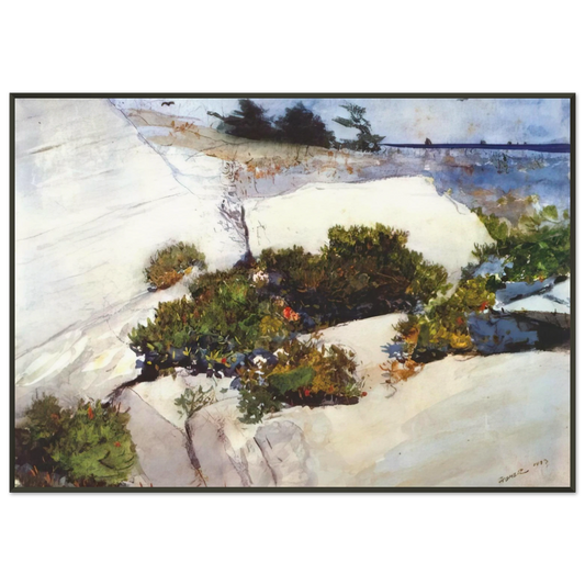 Winslow Homer  MAINE CLIFFS Framed Art Print  - Aluminum Frame - 21x29.7 cm / 8x12"