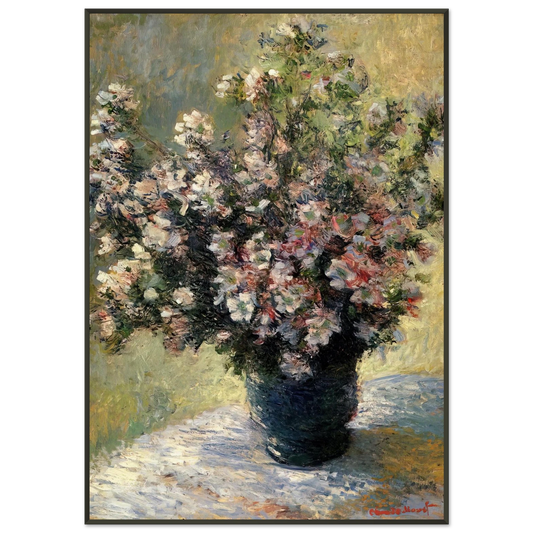 claude monet  Vase of Flowers Framed Art Print  - Aluminum Frame - 21x29.7 cm / 8x12"