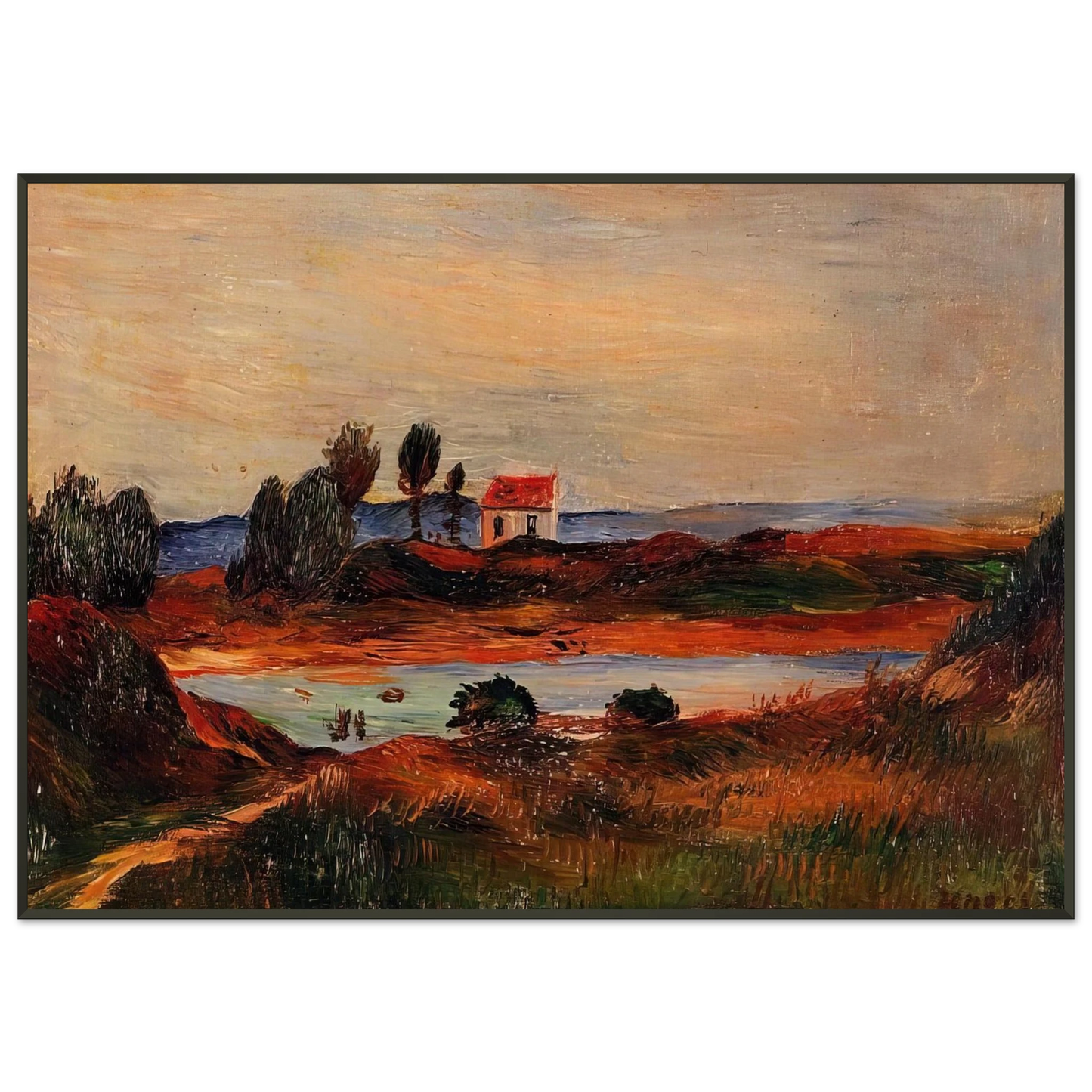 PierreAuguste Renoir  View of Brittany Framed Art Print  - Aluminum Frame - 21x29.7 cm / 8x12"