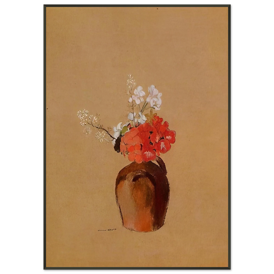 Odilon Redon  FLOWERS IN A POT Framed Art Print  - Aluminum Frame - 21x29.7 cm / 8x12"