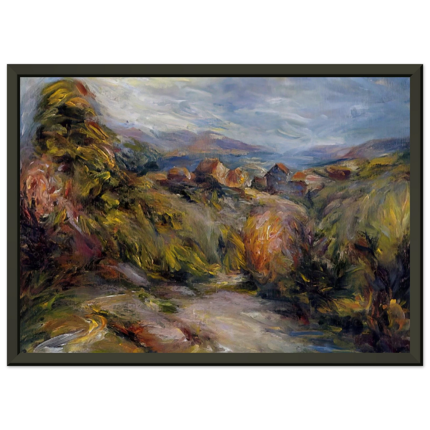 PierreAuguste Renoir  The Hills of Cagnes Framed Art Print  - Aluminum Frame - 40x50 cm / 16x20 inches