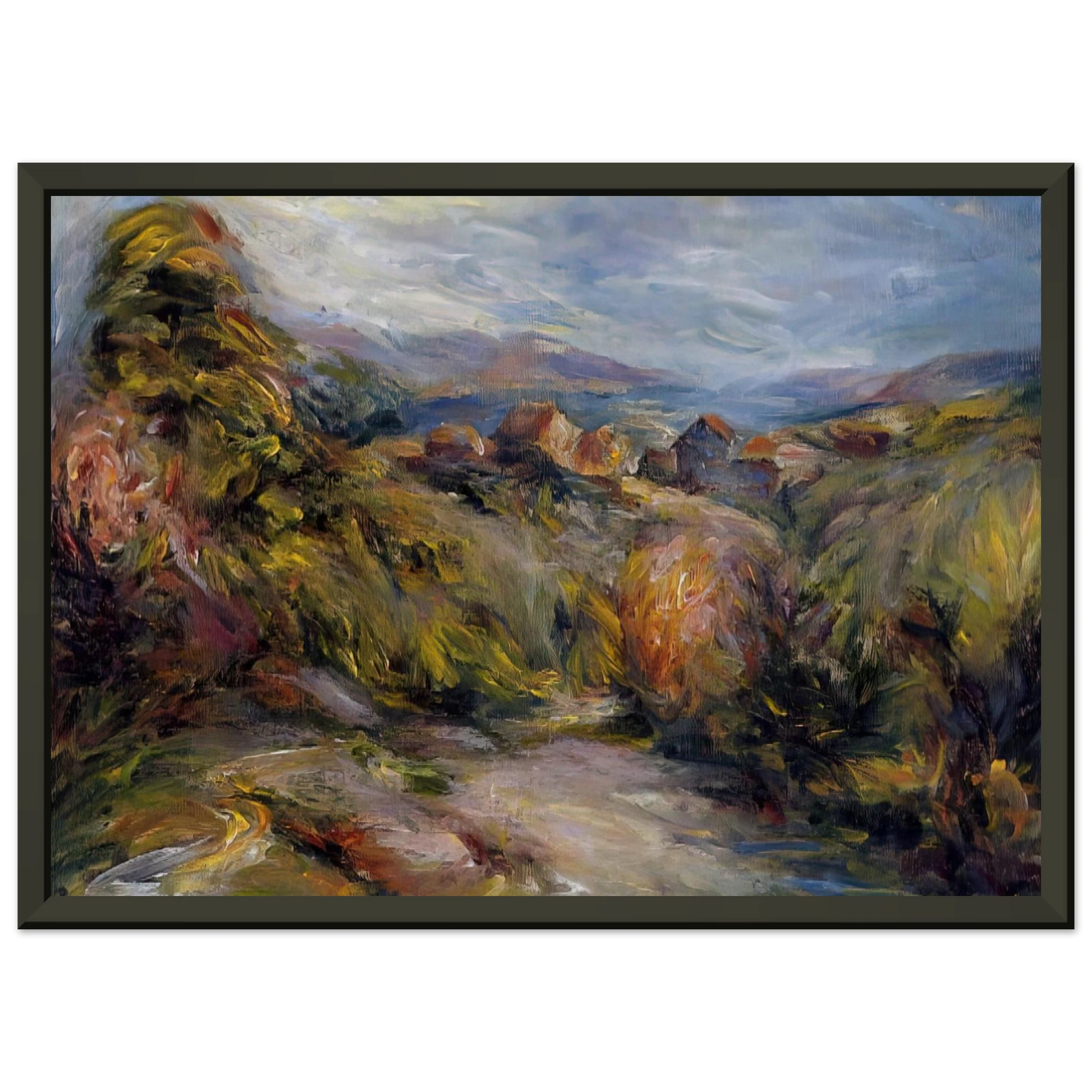 PierreAuguste Renoir  The Hills of Cagnes Framed Art Print  - Aluminum Frame - 40x50 cm / 16x20 inches