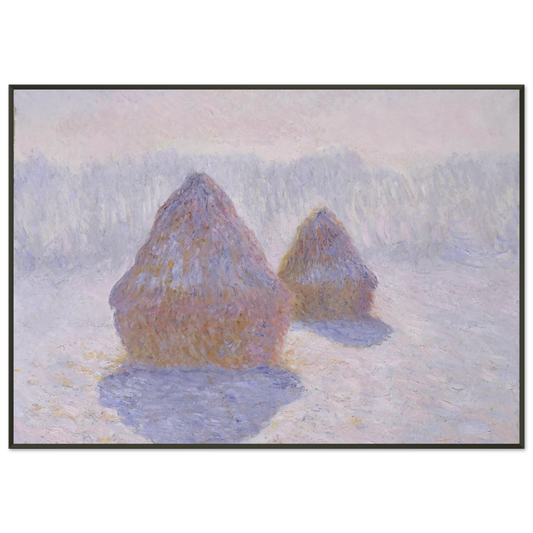 claude monet  Haystacks Effect of Snow and Sun Framed Art Print  - Aluminum Frame - 21x29.7 cm / 8x12"