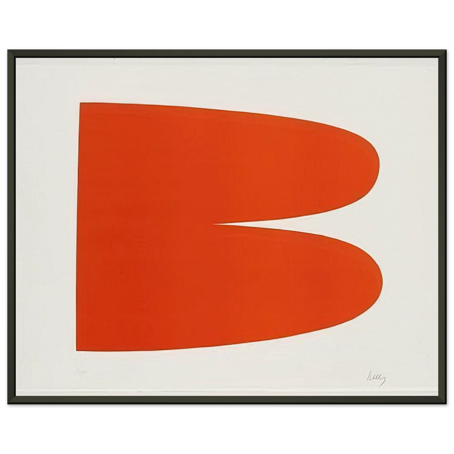 Ellsworth Kelly  RedOrange from the Suite of TwentySeven Color Lithographs Framed Art Print  - Aluminum Frame - 40x50 cm / 16x20 inches